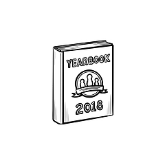 Image showing Yearbook hand drawn sketch icon.