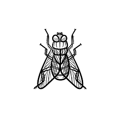 Image showing Fly hand drawn sketch icon.