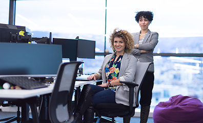 Image showing young female software developers at office