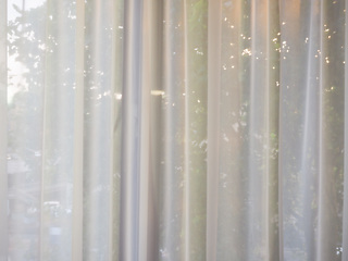 Image showing White curtain background