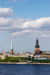 Image showing View of Riga with ld buildings and historic architecture.