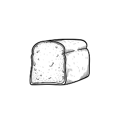 Image showing Half of bread hand drawn sketch icon.