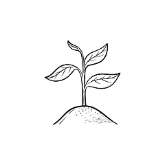 Image showing Sprout hand drawn sketch icon.