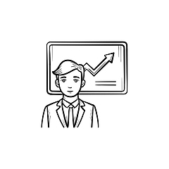 Image showing Business infographic hand drawn sketch icon.