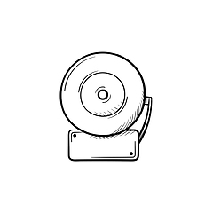 Image showing Fire alarm hand drawn sketch icon.