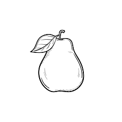 Image showing Pear fruit hand drawn sketch icon.