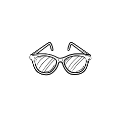 Image showing Eyeglasses hand drawn sketch icon.