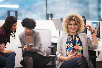 Image showing Portrait of young successful female software developer