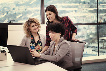 Image showing female software developers using laptop computer