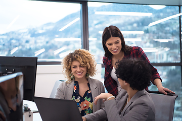 Image showing female software developers using laptop computer