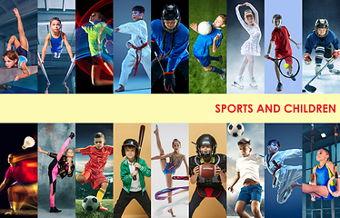 Image showing Creative collage made with different kinds of sport