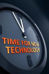 Image showing clock with text time for new technology