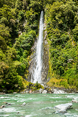 Image showing Thunder Creek Falls, New Zealand