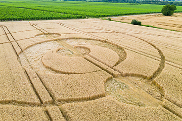 Image showing crop circles field Alsace France