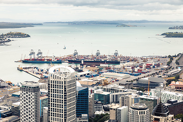 Image showing view to the Auckland harbour New Zealand