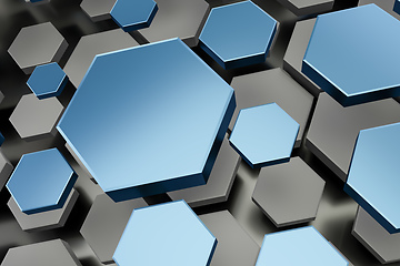 Image showing blue hexagon background