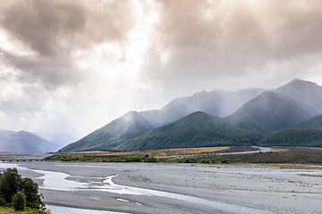 Image showing dramatic landscape scenery Arthur\'s pass in south New Zealand