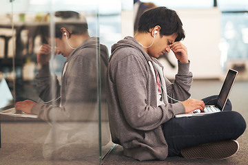 Image showing software developer working on the floor