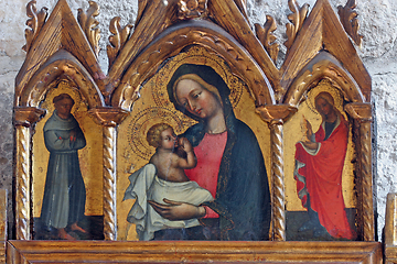 Image showing Virgin Mary with baby Jesus, St. Francis and St. Mary Magdalene