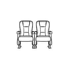 Image showing Cinema seat hand drawn sketch icon.