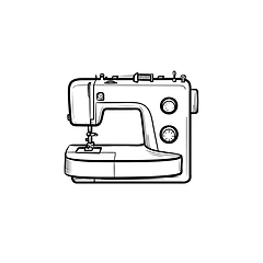 Image showing Sewing-machine hand drawn sketch icon.