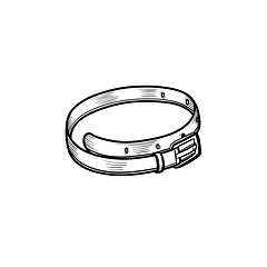 Image showing Leather belt hand drawn sketch icon.