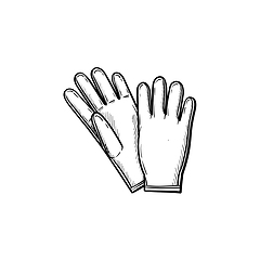 Image showing Gloves hand drawn sketch icon.