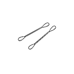 Image showing Cotton buds hand drawn sketch icon.