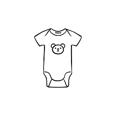 Image showing Newborn baby wear hand drawn outline doodle icon.