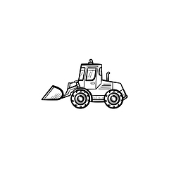 Image showing Buldozer hand drawn sketch icon.