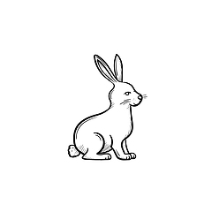 Image showing Rabbit hand drawn sketch icon.