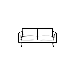 Image showing Sofa hand drawn sketch icon.