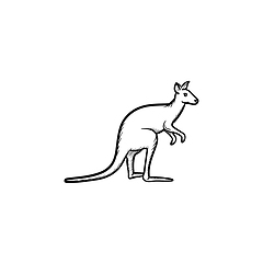 Image showing Kangaroo hand drawn sketch icon.