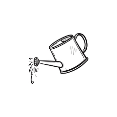 Image showing Watering can hand drawn sketch icon.