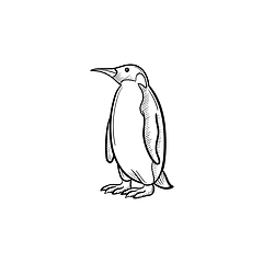 Image showing Penguin hand drawn sketch icon.