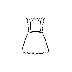 Image showing Baby girl little dress hand drawn outline doodle icon.