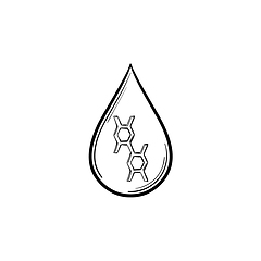 Image showing Lubricant drop hand drawn sketch icon.