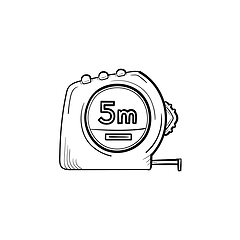 Image showing Tape measure hand drawn sketch icon.