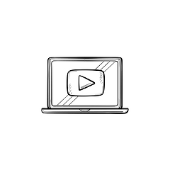Image showing Video tutorial hand drawn sketch icon.