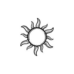 Image showing Sun hand drawn sketch icon.