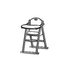 Image showing Barstool hand drawn sketch icon.