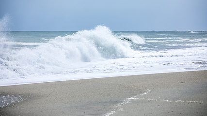 Image showing stormy ocean scenery background