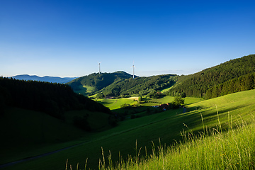 Image showing landscape with wind energy in the black forest area Germany