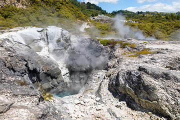 Image showing geothermal activity at Whakarewarewa Rotorua New Zealand