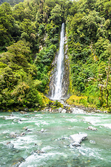 Image showing Thunder Creek Falls, New Zealand