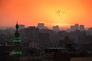 Image showing sunset scenery at Cairo Egypt