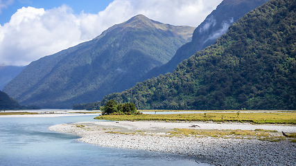 Image showing river landscape scenery in south New Zealand