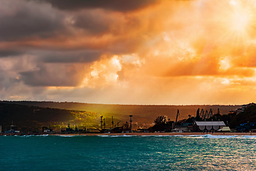 Image showing Evening in the port