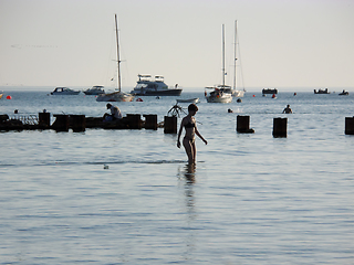 Image showing Girl in the sea.