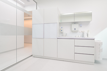 Image showing White medical furniture in dentistry office